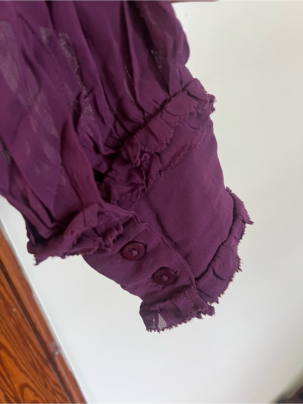 Farm Rio Purple Ruffled Long-Sleeve Blouse - Picture 3 of 6